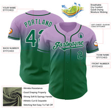 Load image into Gallery viewer, Custom Light Purple Kelly Green-White Authentic Fade Fashion Baseball Jersey