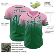 Load image into Gallery viewer, Custom Light Pink Kelly Green-White Authentic Fade Fashion Baseball Jersey