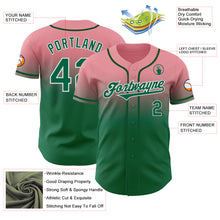 Load image into Gallery viewer, Custom Medium Pink Kelly Green-White Authentic Fade Fashion Baseball Jersey