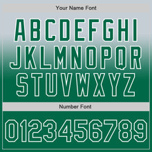 Load image into Gallery viewer, Custom Silver Kelly Green-White Authentic Fade Fashion Baseball Jersey