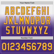 Load image into Gallery viewer, Custom White Gold-Purple Authentic Fade Fashion Baseball Jersey