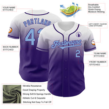 Load image into Gallery viewer, Custom White Light Blue-Purple Authentic Fade Fashion Baseball Jersey