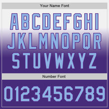 Load image into Gallery viewer, Custom White Light Blue-Purple Authentic Fade Fashion Baseball Jersey