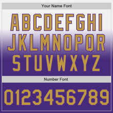 Load image into Gallery viewer, Custom White Old Gold-Purple Authentic Fade Fashion Baseball Jersey