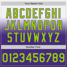 Load image into Gallery viewer, Custom White Neon Green-Purple Authentic Fade Fashion Baseball Jersey