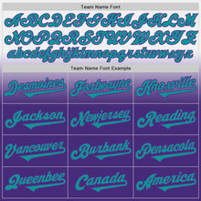 Load image into Gallery viewer, Custom White Teal-Purple Authentic Fade Fashion Baseball Jersey