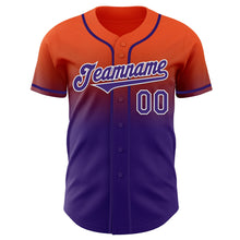 Load image into Gallery viewer, Custom Orange Purple-White Authentic Fade Fashion Baseball Jersey