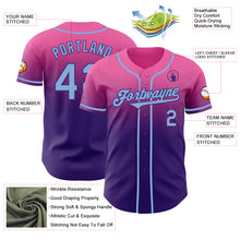 Load image into Gallery viewer, Custom Pink Light Blue-Purple Authentic Fade Fashion Baseball Jersey