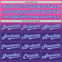 Load image into Gallery viewer, Custom Pink Light Blue-Purple Authentic Fade Fashion Baseball Jersey