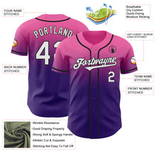 Load image into Gallery viewer, Custom Pink White Purple-Black Authentic Fade Fashion Baseball Jersey