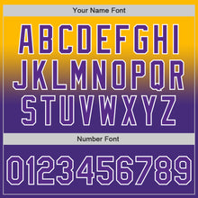 Load image into Gallery viewer, Custom Gold Purple-White Authentic Fade Fashion Baseball Jersey