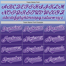 Load image into Gallery viewer, Custom Light Blue Purple-White Authentic Fade Fashion Baseball Jersey