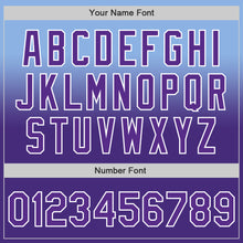 Load image into Gallery viewer, Custom Light Blue Purple-White Authentic Fade Fashion Baseball Jersey