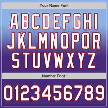 Load image into Gallery viewer, Custom Light Blue White Purple-Red Authentic Fade Fashion Baseball Jersey