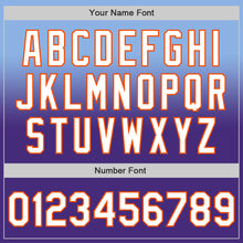 Load image into Gallery viewer, Custom Light Blue White Purple-Orange Authentic Fade Fashion Baseball Jersey