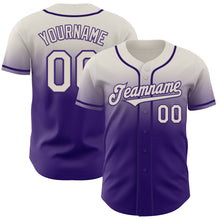 Load image into Gallery viewer, Custom Cream Purple Authentic Fade Fashion Baseball Jersey