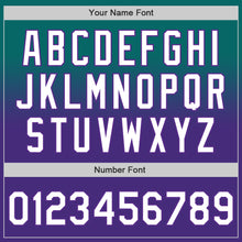 Load image into Gallery viewer, Custom Teal White-Purple Authentic Fade Fashion Baseball Jersey