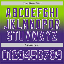 Load image into Gallery viewer, Custom Neon Green Purple-White Authentic Fade Fashion Baseball Jersey