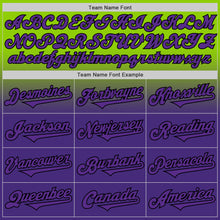 Load image into Gallery viewer, Custom Neon Green Purple-Black Authentic Fade Fashion Baseball Jersey