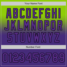 Load image into Gallery viewer, Custom Neon Green Purple-Black Authentic Fade Fashion Baseball Jersey