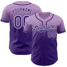 Load image into Gallery viewer, Custom Light Purple Purple-White Authentic Fade Fashion Baseball Jersey