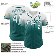 Load image into Gallery viewer, Custom White Teal Authentic Fade Fashion Baseball Jersey