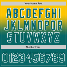 Load image into Gallery viewer, Custom Yellow Teal-White Authentic Fade Fashion Baseball Jersey