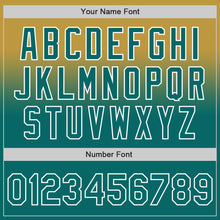 Load image into Gallery viewer, Custom Old Gold Teal-White Authentic Fade Fashion Baseball Jersey
