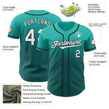 Load image into Gallery viewer, Custom Aqua White Teal-Black Authentic Fade Fashion Baseball Jersey
