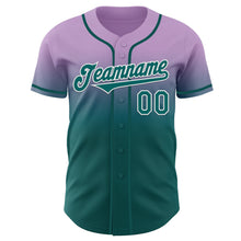 Load image into Gallery viewer, Custom Light Purple Teal-White Authentic Fade Fashion Baseball Jersey