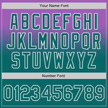 Load image into Gallery viewer, Custom Medium Purple Teal-White Authentic Fade Fashion Baseball Jersey