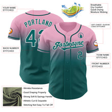 Load image into Gallery viewer, Custom Light Pink Teal-White Authentic Fade Fashion Baseball Jersey