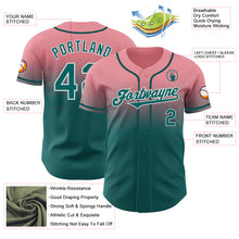 Load image into Gallery viewer, Custom Medium Pink Teal-White Authentic Fade Fashion Baseball Jersey