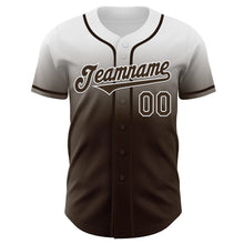 Load image into Gallery viewer, Custom White Brown Authentic Fade Fashion Baseball Jersey