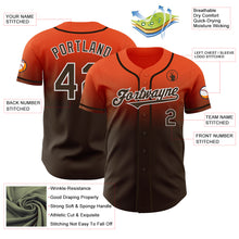 Load image into Gallery viewer, Custom Orange Brown-White Authentic Fade Fashion Baseball Jersey