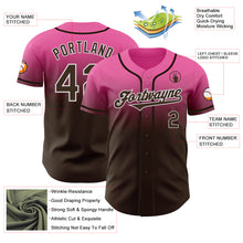 Load image into Gallery viewer, Custom Pink Brown-White Authentic Fade Fashion Baseball Jersey