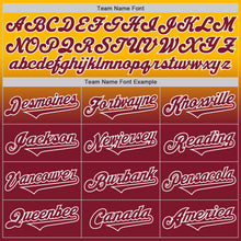 Load image into Gallery viewer, Custom Gold Crimson-White Authentic Fade Fashion Baseball Jersey