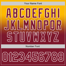 Load image into Gallery viewer, Custom Gold Crimson-White Authentic Fade Fashion Baseball Jersey