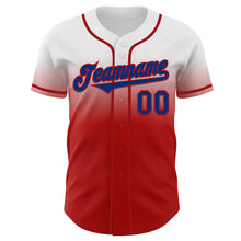 Load image into Gallery viewer, Custom White Royal-Red Authentic Fade Fashion Baseball Jersey