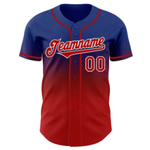 Load image into Gallery viewer, Custom Royal Red-White Authentic Fade Fashion Baseball Jersey