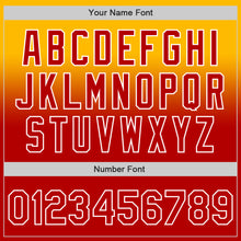 Load image into Gallery viewer, Custom Gold Red-White Authentic Fade Fashion Baseball Jersey