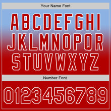 Load image into Gallery viewer, Custom Light Blue Red-White Authentic Fade Fashion Baseball Jersey