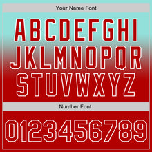 Load image into Gallery viewer, Custom Ice Blue Red-White Authentic Fade Fashion Baseball Jersey