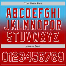 Load image into Gallery viewer, Custom Sky Blue Red-White Authentic Fade Fashion Baseball Jersey