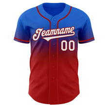 Load image into Gallery viewer, Custom Thunder Blue White-Red Authentic Fade Fashion Baseball Jersey