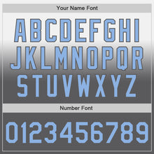 Load image into Gallery viewer, Custom White Light Blue-Steel Gray Authentic Fade Fashion Baseball Jersey