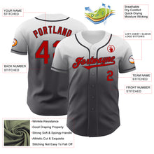 Load image into Gallery viewer, Custom White Red-Steel Gray Authentic Fade Fashion Baseball Jersey