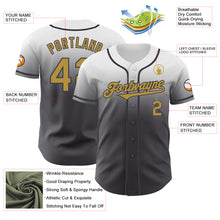 Load image into Gallery viewer, Custom White Old Gold-Steel Gray Authentic Fade Fashion Baseball Jersey