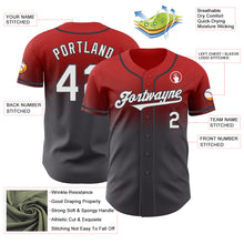 Load image into Gallery viewer, Custom Red White-Steel Gray Authentic Fade Fashion Baseball Jersey