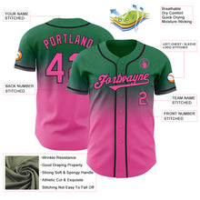 Load image into Gallery viewer, Custom Kelly Green Pink-Black Authentic Fade Fashion Baseball Jersey